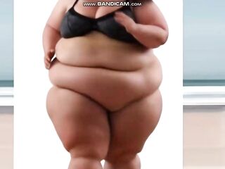 ENORMOUS Black Amazon SSBBW with rippling flesh everywhere (Solo, AI-Generated, M185 1)
