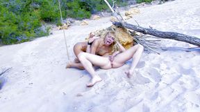 Sexy blonde babe fucked on beach