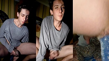 Jumping and twerking anally on a dildo