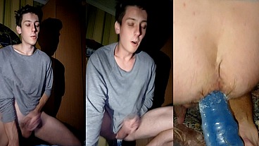 Jumping and twerking anally on a dildo