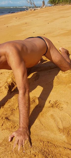 Ladysilva on the Beach in Panties Showing off Her Hot Ass