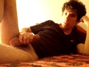 Twink masturbating in the bed and moaning soft