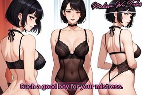 Mistress wants to dress you up like her fucktoy and help you train with a strap-on (FEMINIZATION ROLEPLAY - AI GENERATED)