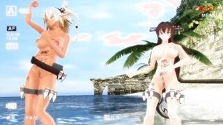 【MMD】KanColle Yamato & Musashi - Kiss me【R-18】