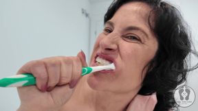 Dental Hygienist Routine Mouth Fetish Closeups in Topless