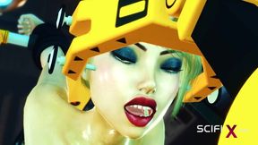 Scifi-X featuring princess's sweaty action