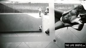 ”Melena A smears oil all over her body & plays with her cherry”