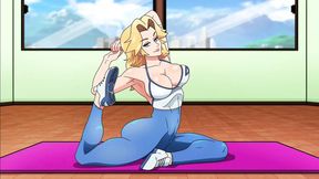 Sue&#039;s Yoga Practice ( Marvel ) - Blonde MILF Suck Big Cock ( Uncensored )