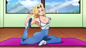 Sue&#039;s Yoga Practice ( Marvel ) - Blonde MILF Suck Big Cock ( Uncensored )