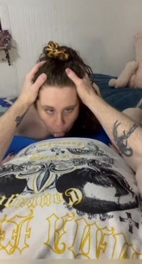 BBW FaceFuck Deepthroat WITH NO HANDS, swallows huge throatpie