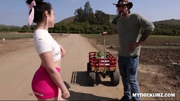 Tight Shorts Pixie Pays Farmer with Her Peach