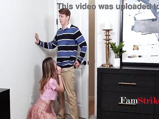 Teenie Offers Ball Emptying Services For Stepbro