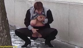 bbw milf pissing in public areas