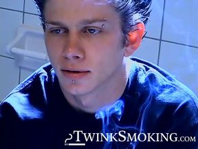 Hot Ian Madrox was caught smoking and jacking off in the bathroom