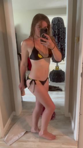 Eva Summers Sexy Young Tight Blonde Bikini Strip Tease Titty Drop