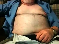 Hairy Grandpa Bear Fondling His Cock