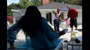 Busty Black Slut Hard Threesome