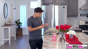 Big boobs brunette stepsister celebrate V-Day with her big cock stepbrother