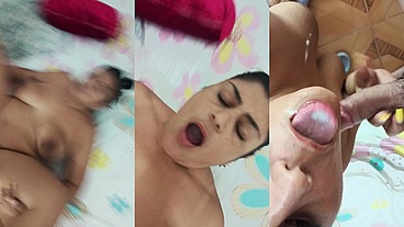 mi hermanastra cachonda termina con la boca llena de leche
