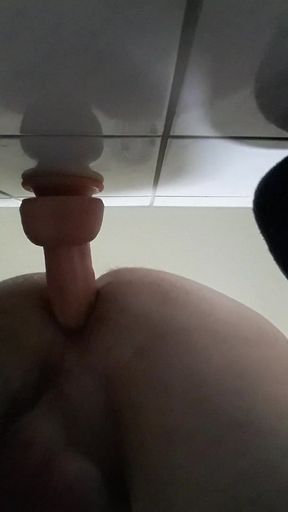 Dildo deep in my ass, wish it was real mmmm