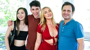 Stepkids ace their fucking midterms so the whole family celebrates with a wild freeuse party tonight