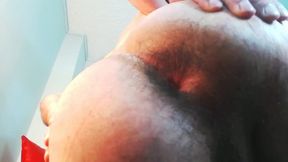 Hairy Latino Model Jerks Off and Plays with His Ass