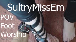 Foot worship with sub from his POV