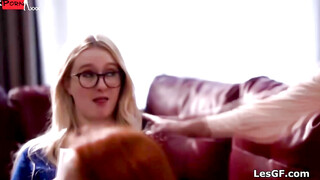 Busty Suburban Wives - Stocking-Clad MILFs Share Lesbian Pleasure