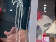 Cumshot on window