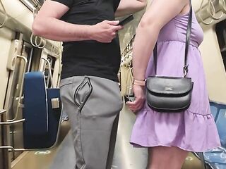 Watching how my wife is touched in public. That babe jerk off stranger's erection on crowded subway