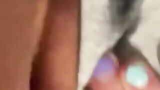 Skank plays with dripping snatch through her underwear til she ejaculates
