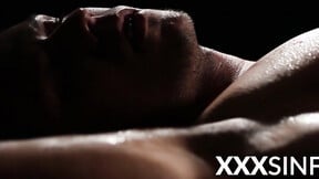 ”Erotic love making in darkness with  horny couple”