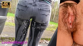she pisses in her panties on the highway rest area and then wants to fuck