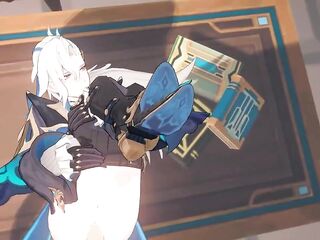 wriothesley slow screws neuvillette - genshin impact