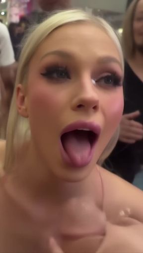 facial, a young, blonde Caucasian woman with, video created by AI