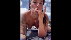 Playing With My Holes On The Beach, I Hope Nobody Discover Me