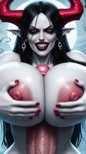 Hot demon titsjobs (Ai animation)   Clip 1