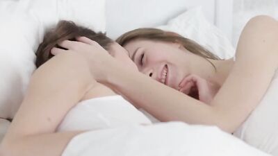 Pleasing sapphic intercourse between two adorable Russian teens