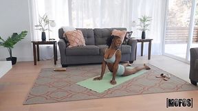 Hazel Grace rides on her stepbro's dick after doing yoga