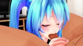 HATSUNE MIKU GIVES AMAZING BLOWJOB MASTER &amp_ SWALLOWING!