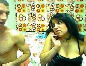 Hot brunette Romanian bitch sucks dick on webcam for me