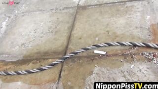 NipponPissTV.com - Young Japanese sweetie showing her pissing style off outdoors