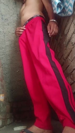 The boy went to the bathroom and took out the thick and semen came out