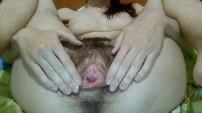 Deep Fingering, Hairy Pussy Masturbating