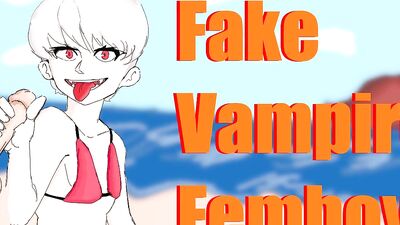 Fake Vampire Femboy Sucks your dick and rides you