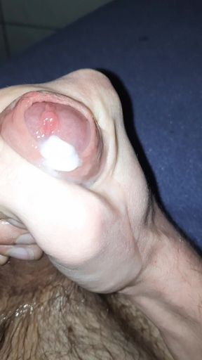 Thick squirt on the side, cumshot