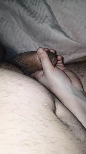 Step mom trying to woke up step son dick making him a handjob