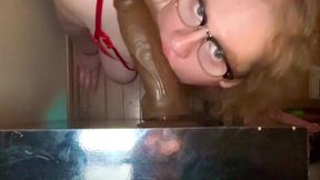 femboy blowjob pov in red lingerie