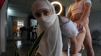 Religious Muslim gets cum in her ass after hard fucking - Hijab Hookup