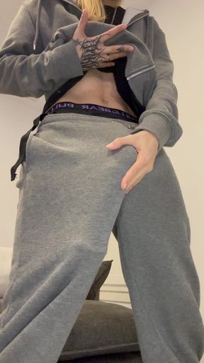 Female Model in Grey Sweatpants